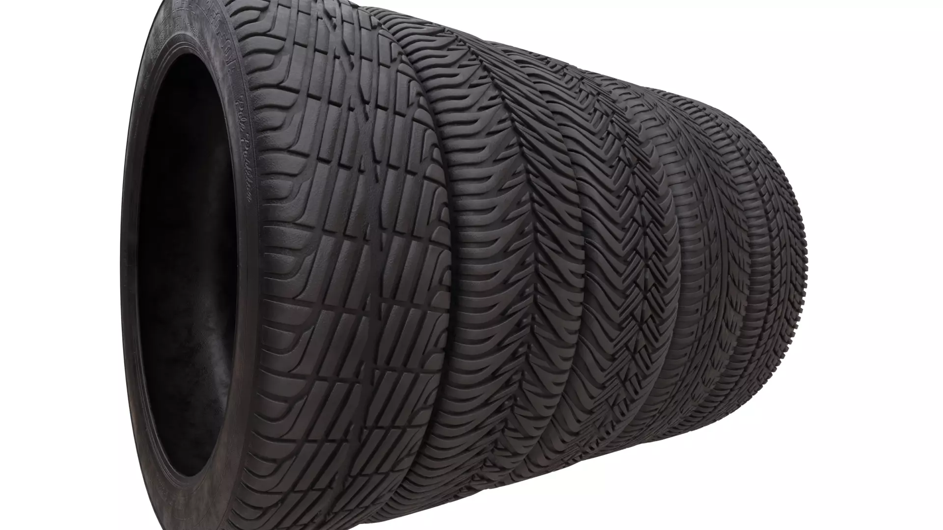 Low Poly Game Ready Tyre Pack 1 Low-poly 3D model_0