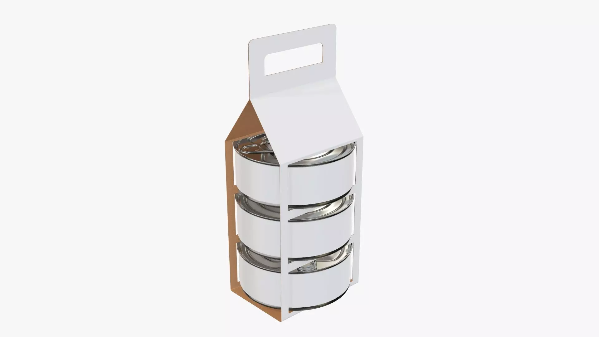 Food carrier tin can package 3D model_0
