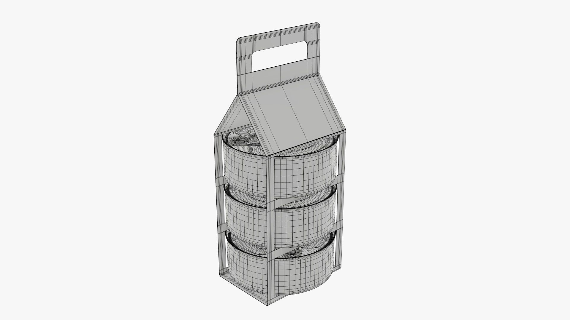 Food carrier tin can package 3D model_8