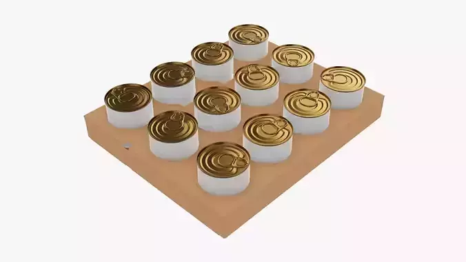 Tin can food shipping tray