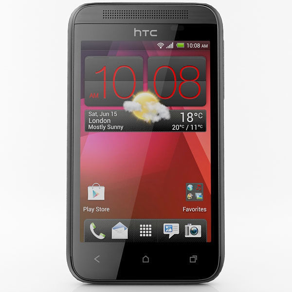 HTC Desire 200 Black and White 3D model_4