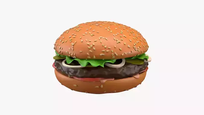 Fast food hamburger 01 stylized