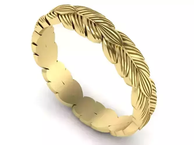 Wedding ring with leaves