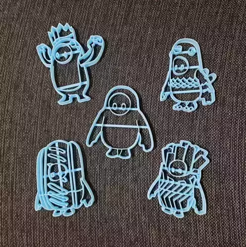 Fall Guys - Cookie Cutter Set x 5 3D print model