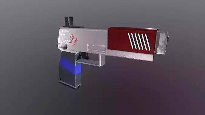 Sci-fi Gun Low-poly 3D model