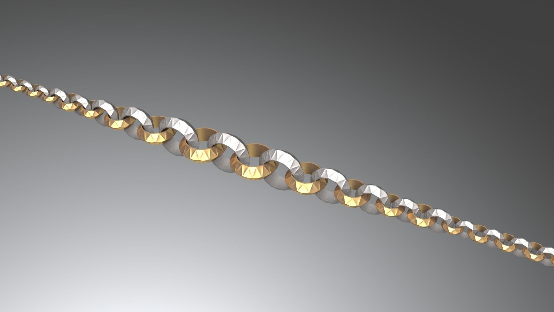 faceted ring necklace 3D print model_3