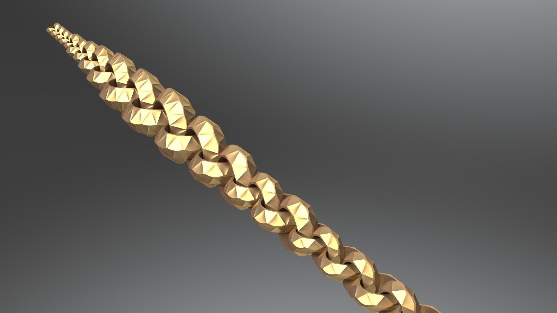 faceted ring necklace 3D print model_1