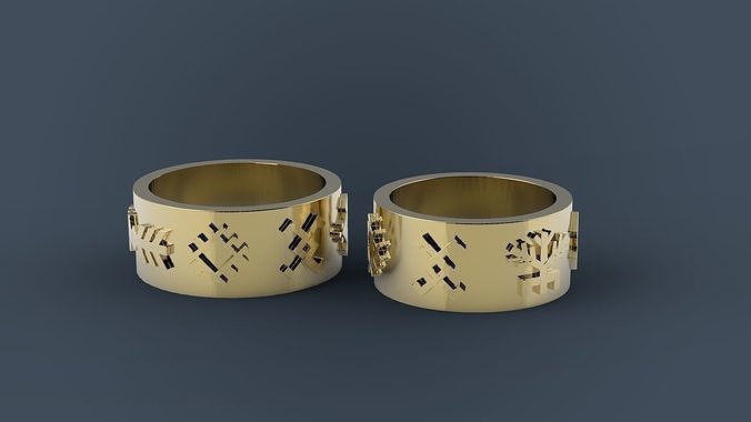 Latvian wedding rings 3D print model