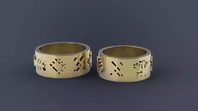 Latvian wedding rings 3D print model