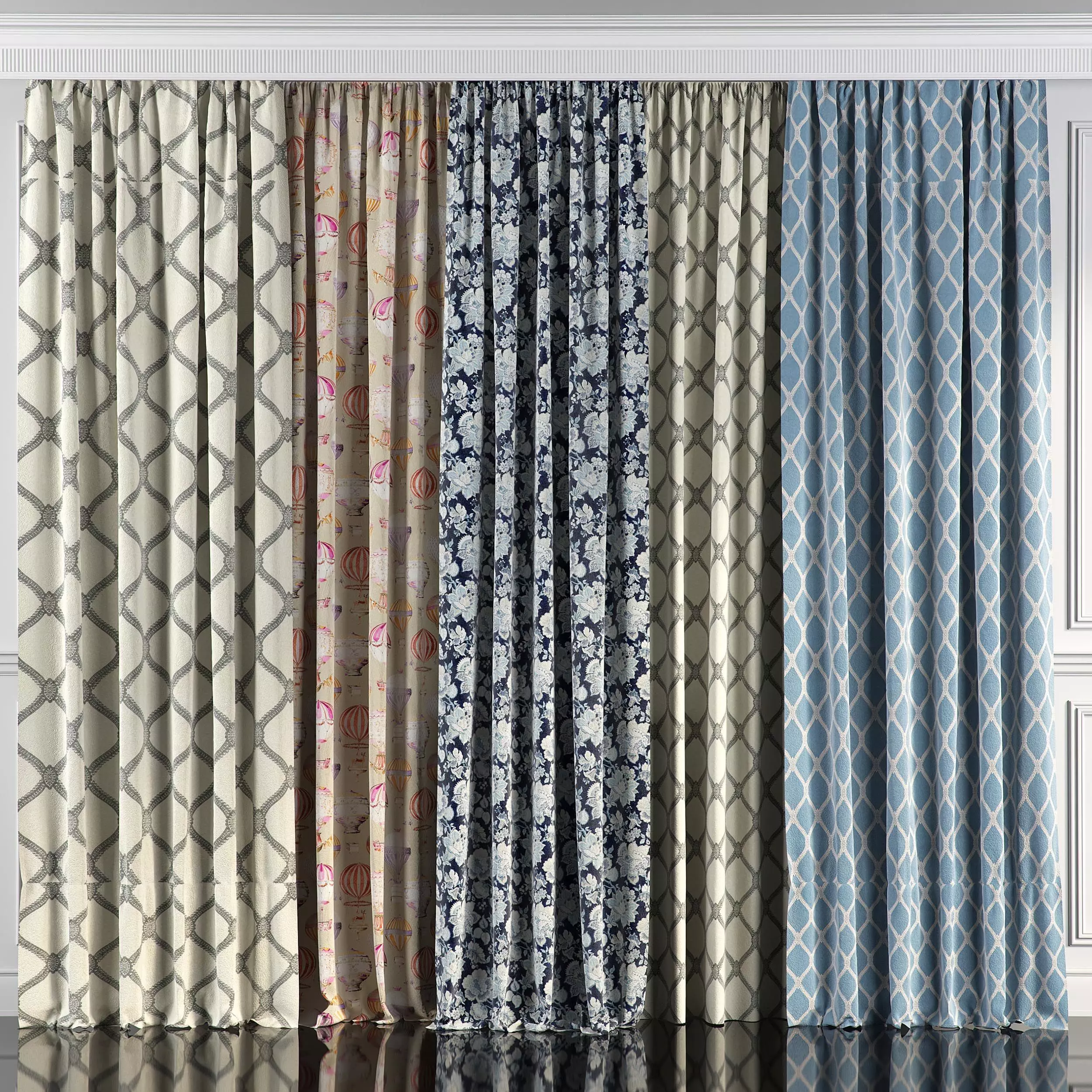 Curtain Set 51 3D model_0