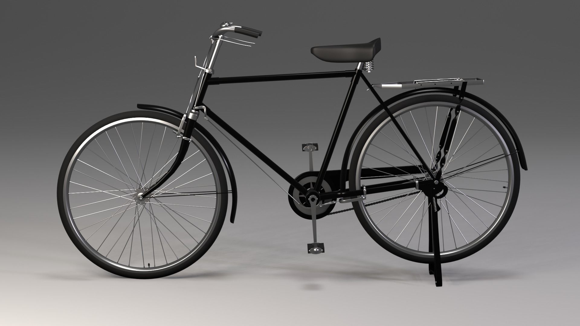 Rigged Road Runner Bicycle 3D model_1
