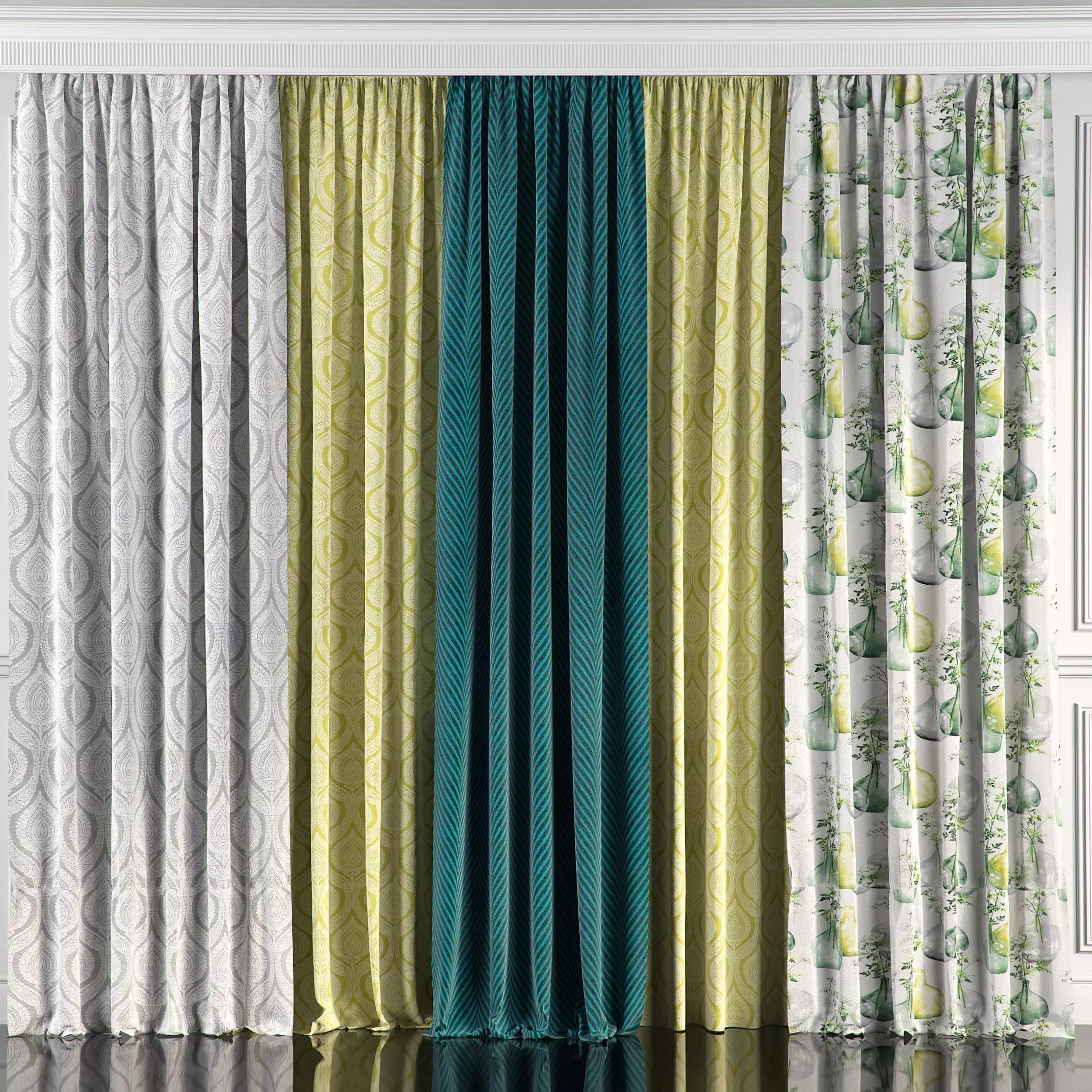 Curtain Set 53 3D model_0