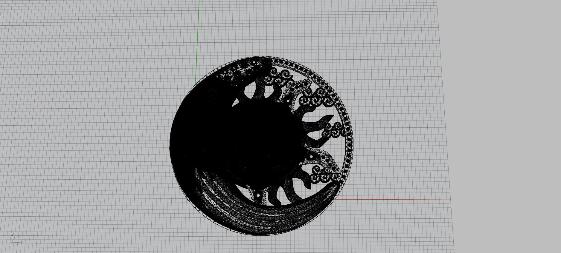 Sun and Moon pendant 3D print model_5