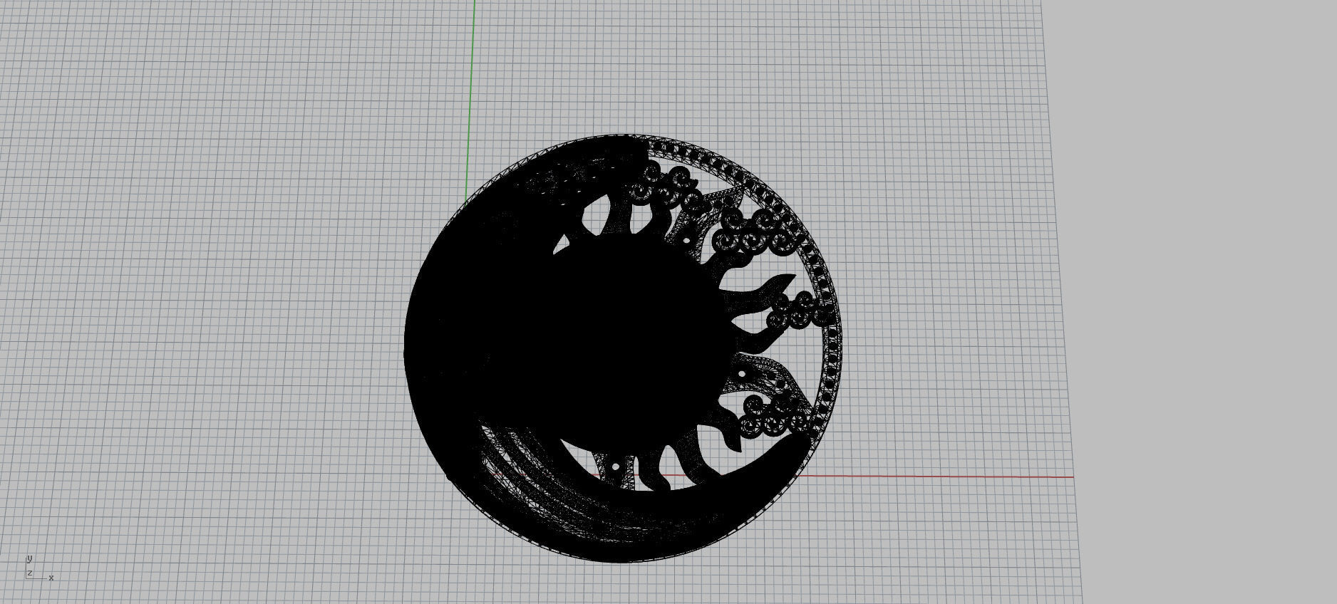 Sun and Moon pendant 3D print model_8