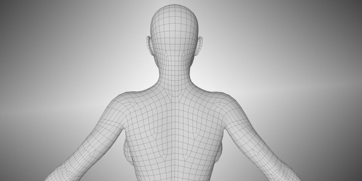 Base Female low poly 3D model_3