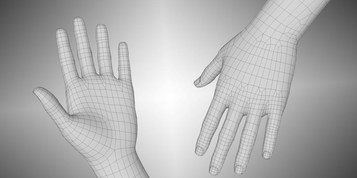 Base Female low poly 3D model_5