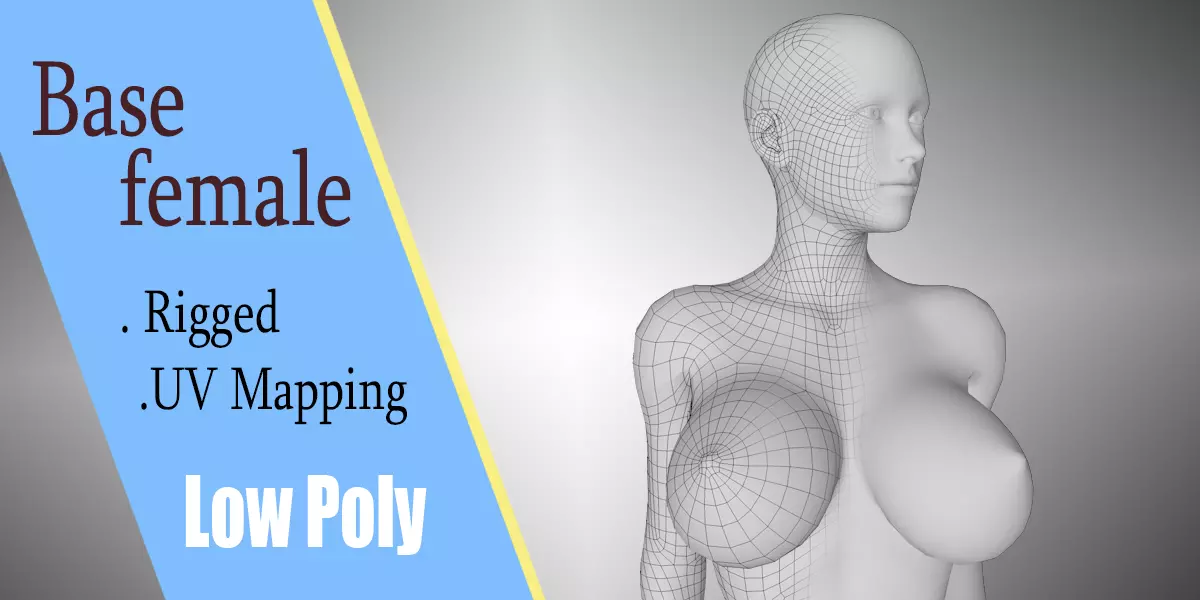Base Female low poly 3D model_0
