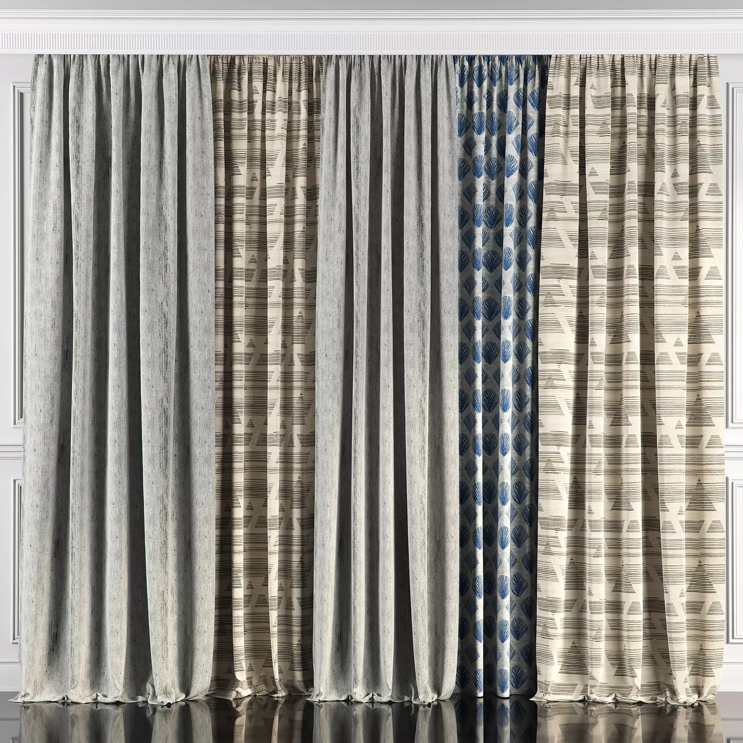 Curtain Set 59 3D model_0