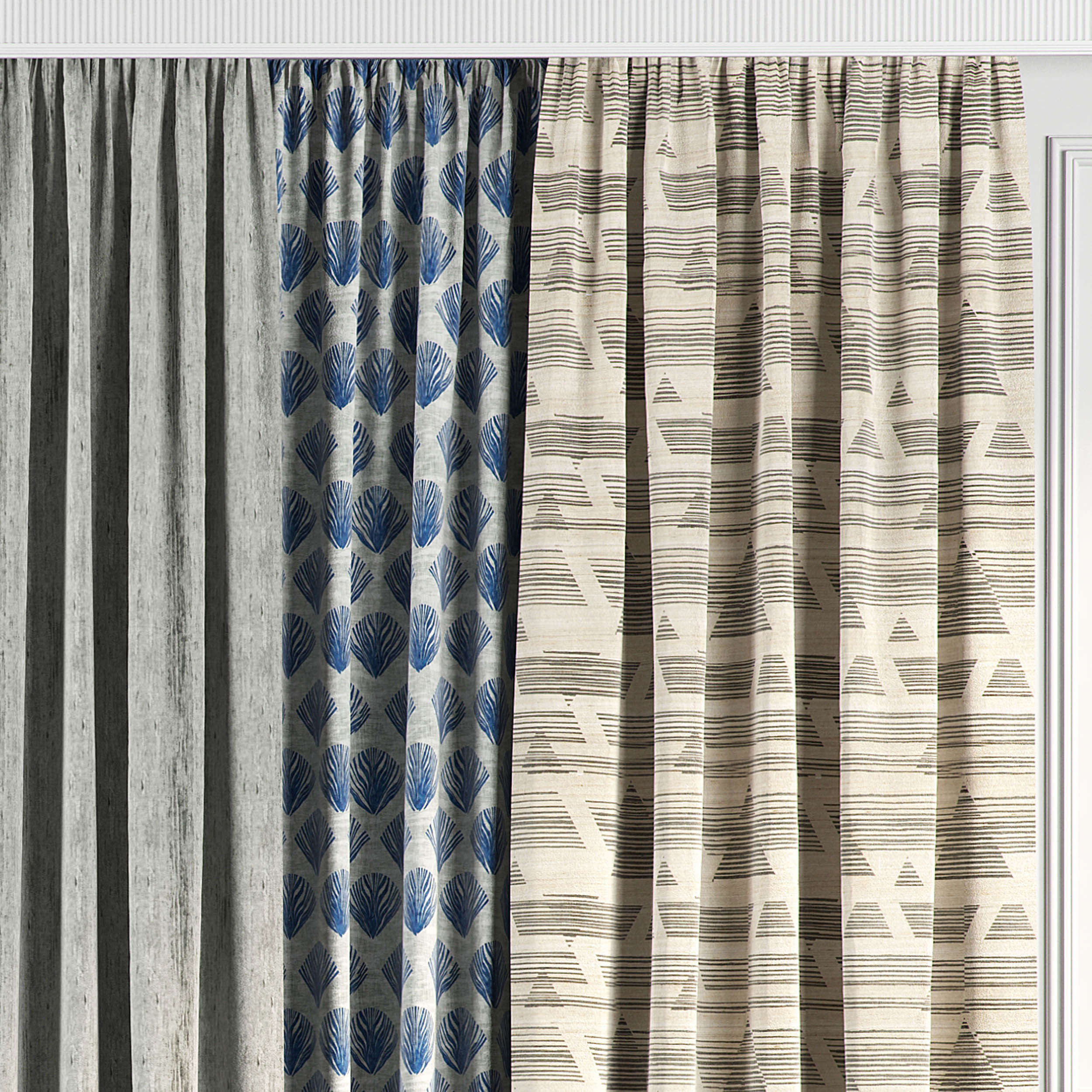 Curtain Set 59 3D model_1