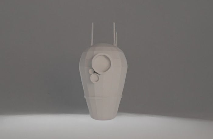 Robot mecanic assistant Low-poly 3D model_5