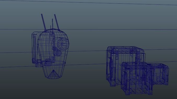 Robot mecanic assistant Low-poly 3D model_3