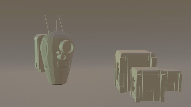 Robot mecanic assistant Low-poly 3D model_2