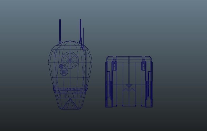 Robot mecanic assistant Low-poly 3D model_4