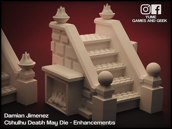 Stairs for board games Cthulhu Death May Die or GloomHaven 3D print model