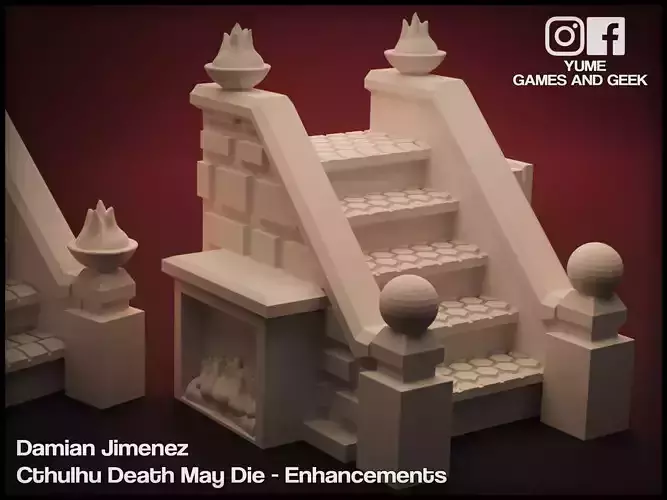 Stairs for board games Cthulhu Death May Die or GloomHaven 3D print model