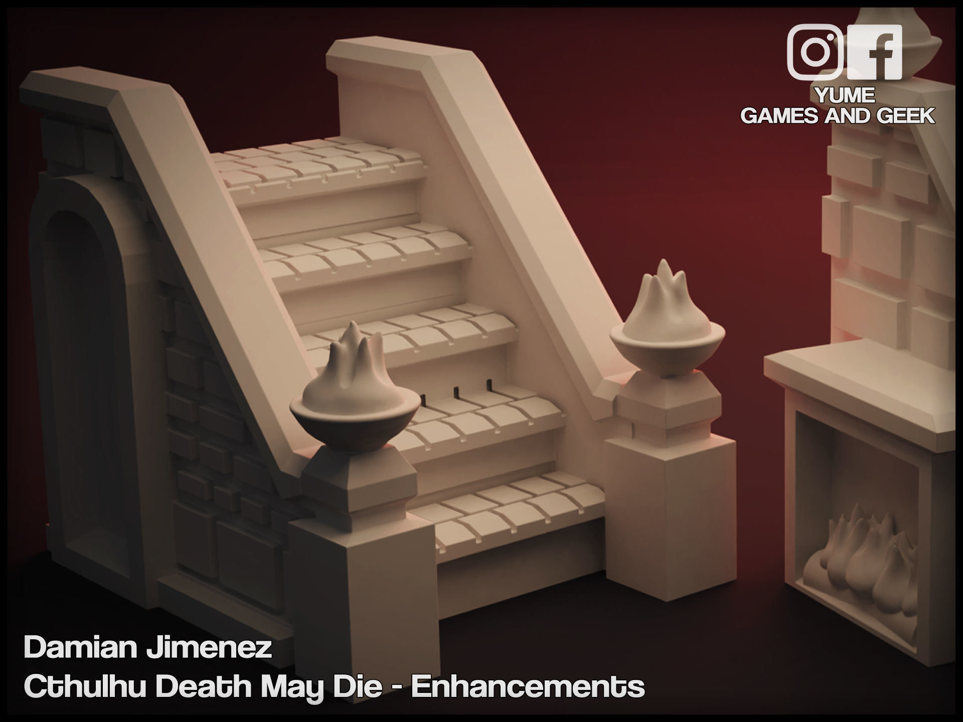 Stairs for board games Cthulhu Death May Die or GloomHaven 3D print model_4