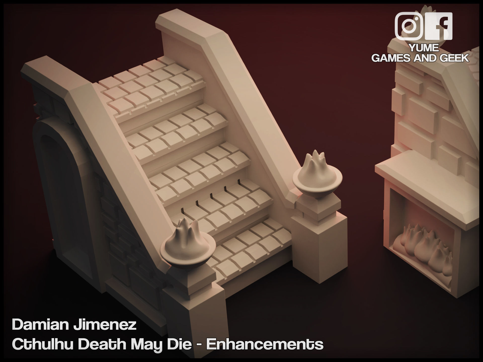 Stairs for board games Cthulhu Death May Die or GloomHaven 3D print model_2