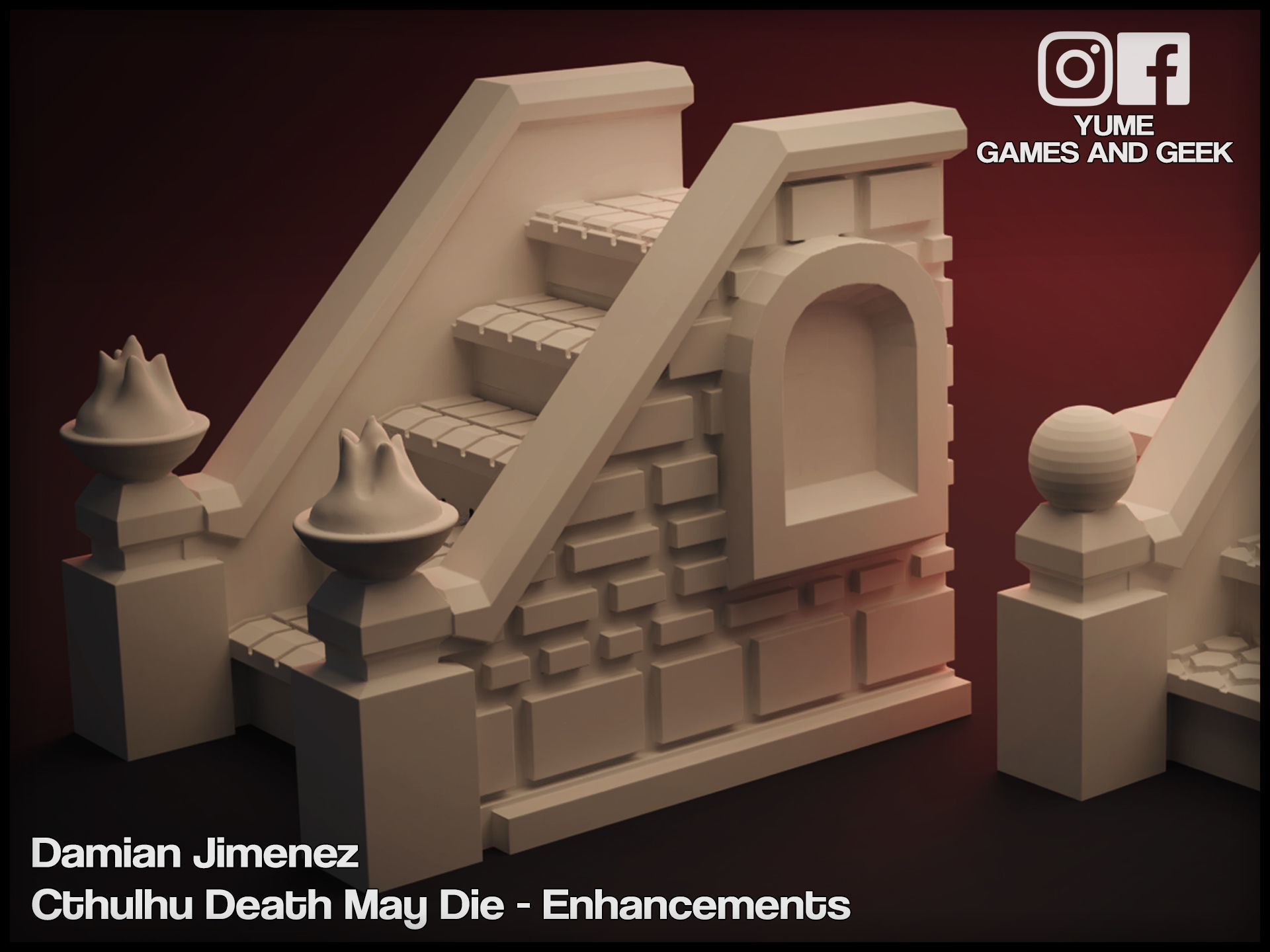 Stairs for board games Cthulhu Death May Die or GloomHaven 3D print model_3