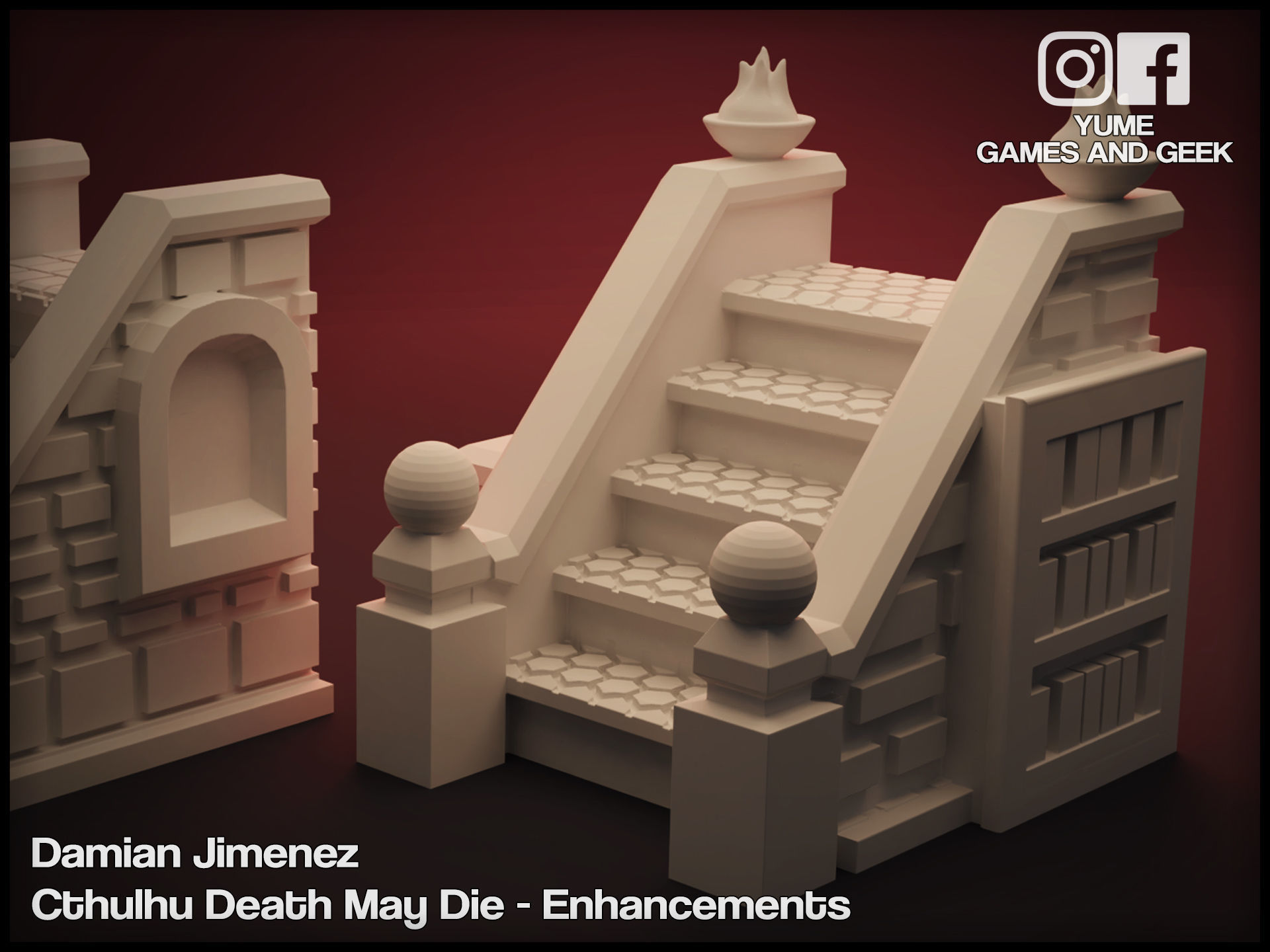 Stairs for board games Cthulhu Death May Die or GloomHaven 3D print model_1