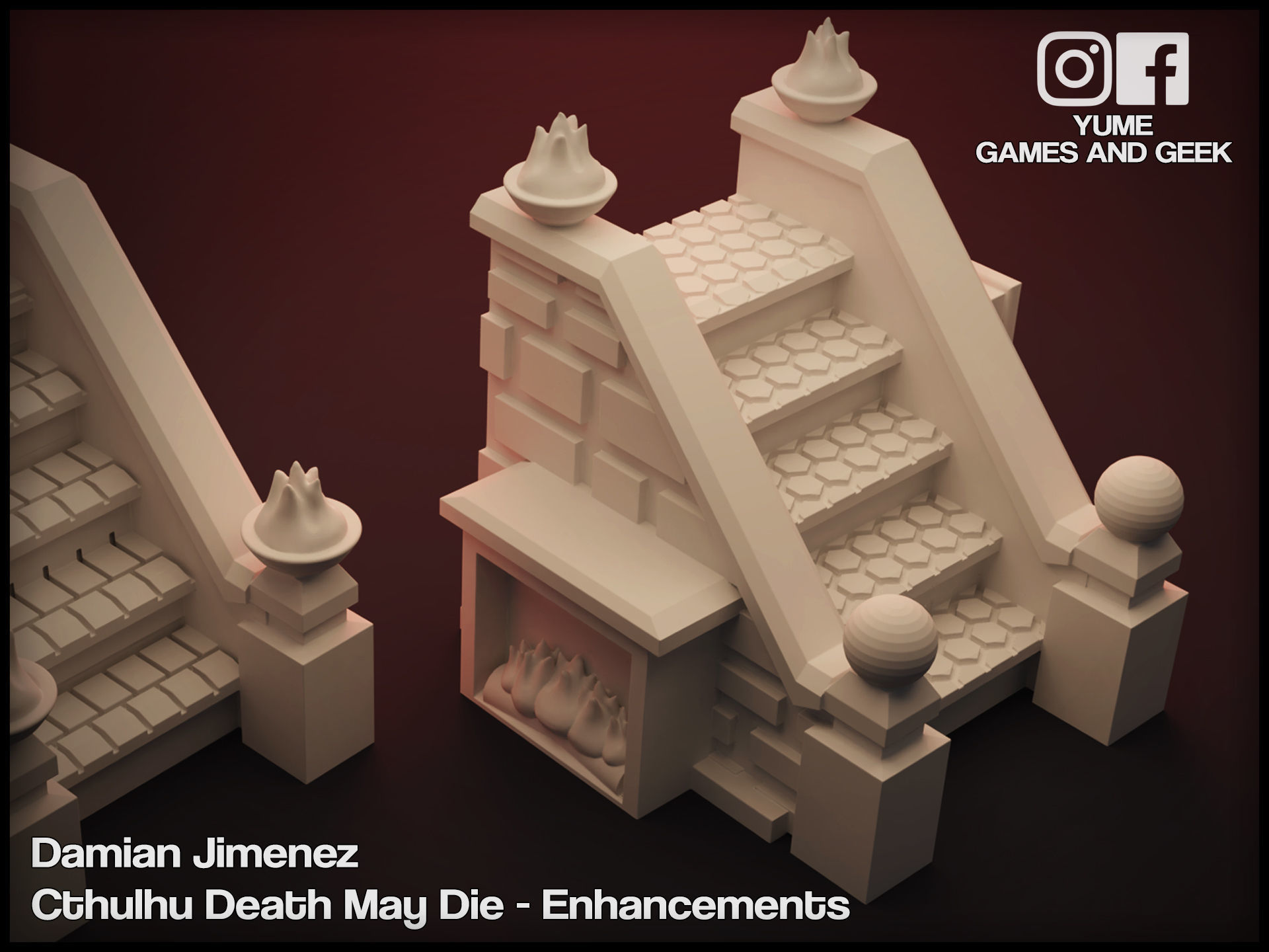 Stairs for board games Cthulhu Death May Die or GloomHaven 3D print model_5