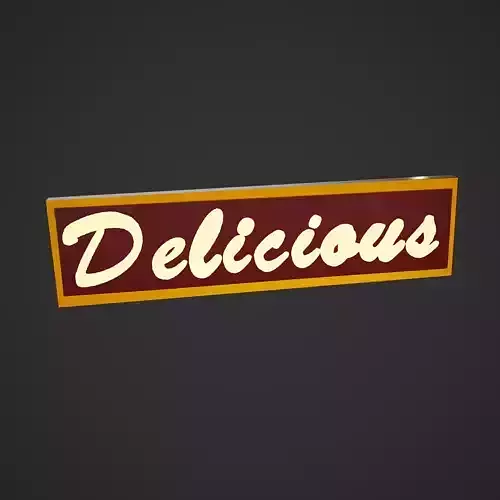 Delicious Sign Free low-poly 3D model