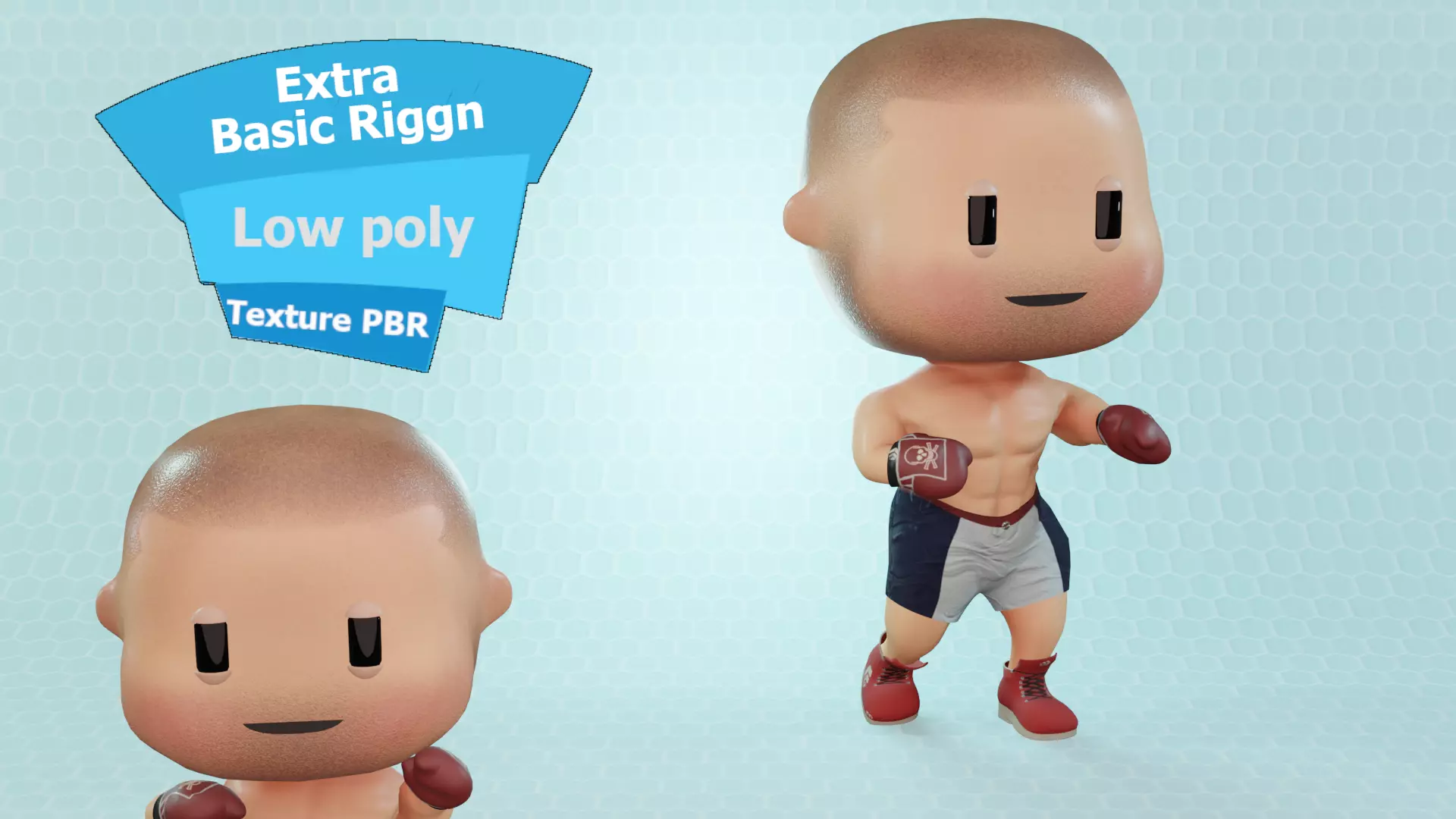 Civilian Boxer Man Low-poly 3D model_0