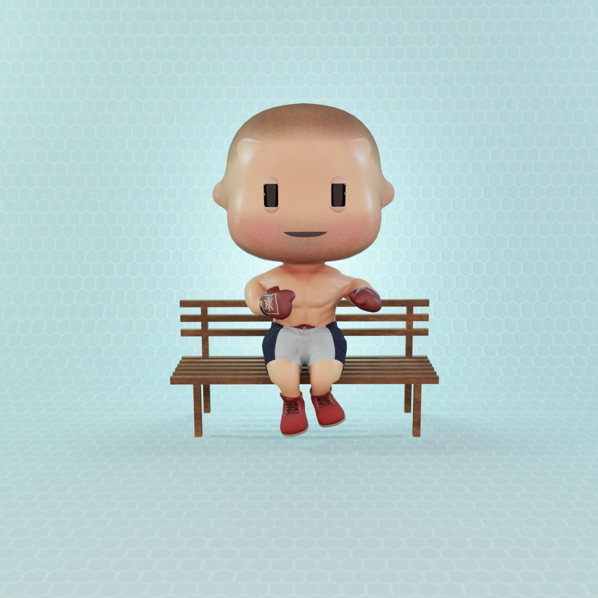 Civilian Boxer Man Low-poly 3D model_13