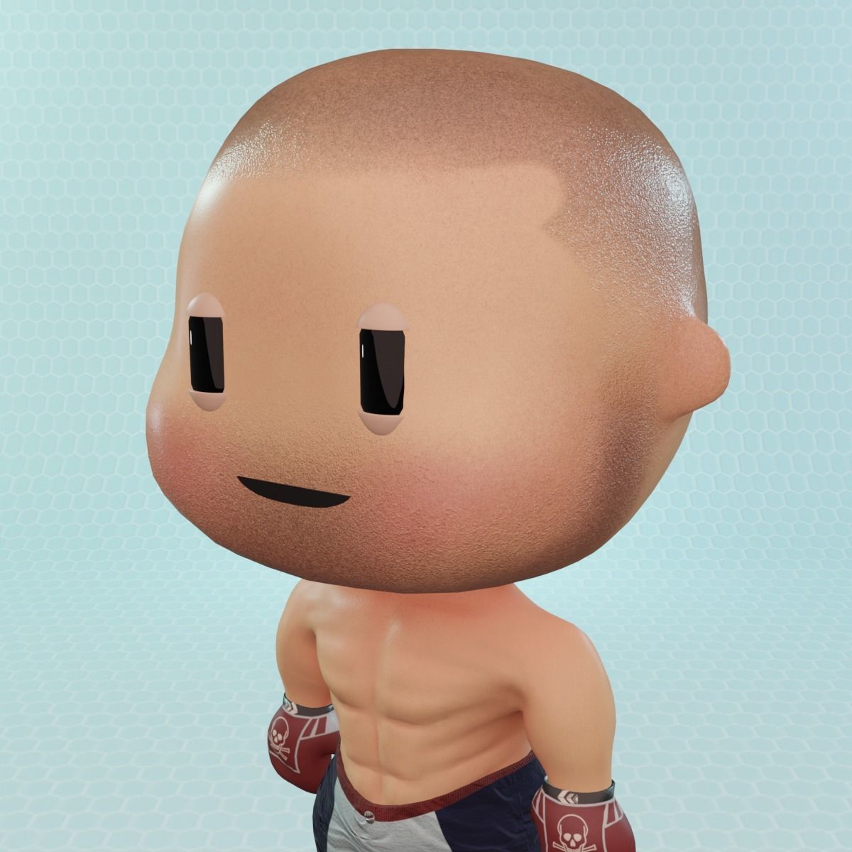 Civilian Boxer Man Low-poly 3D model_12