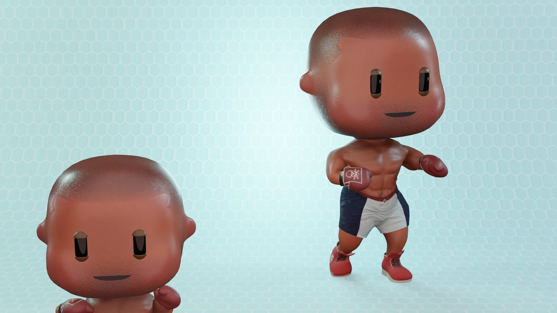 Civilian Boxer Man Low-poly 3D model_1
