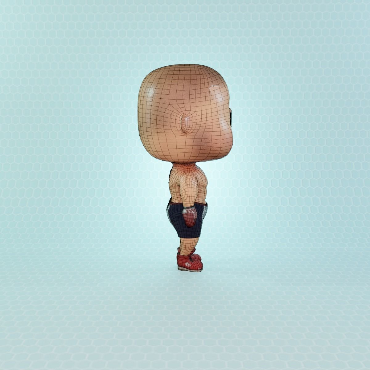 Civilian Boxer Man Low-poly 3D model_9