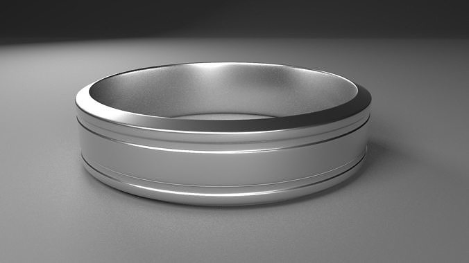 Silver Ring of Man  Low-poly 3D model