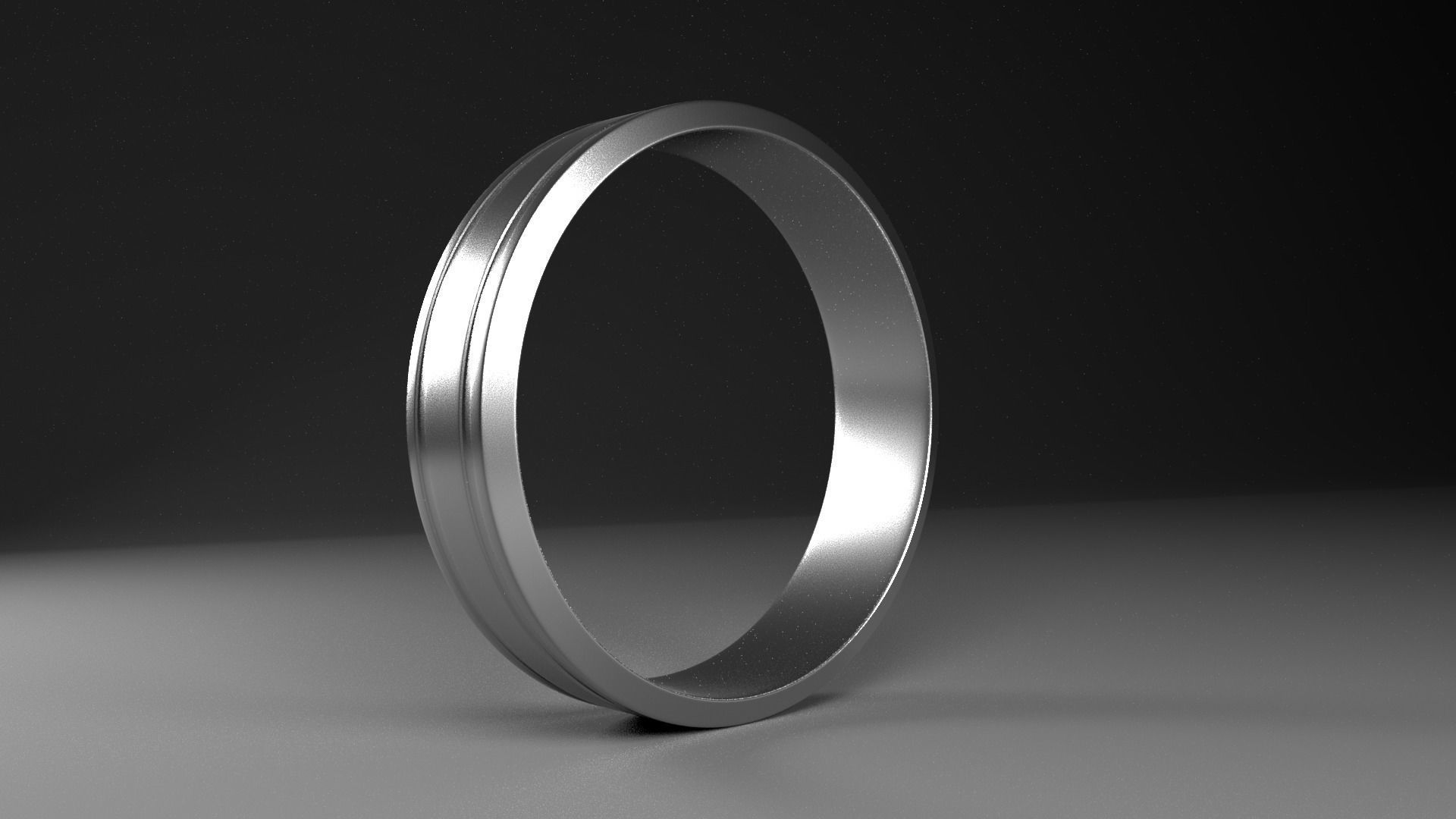 Silver Ring of Man Low-poly 3D model_2