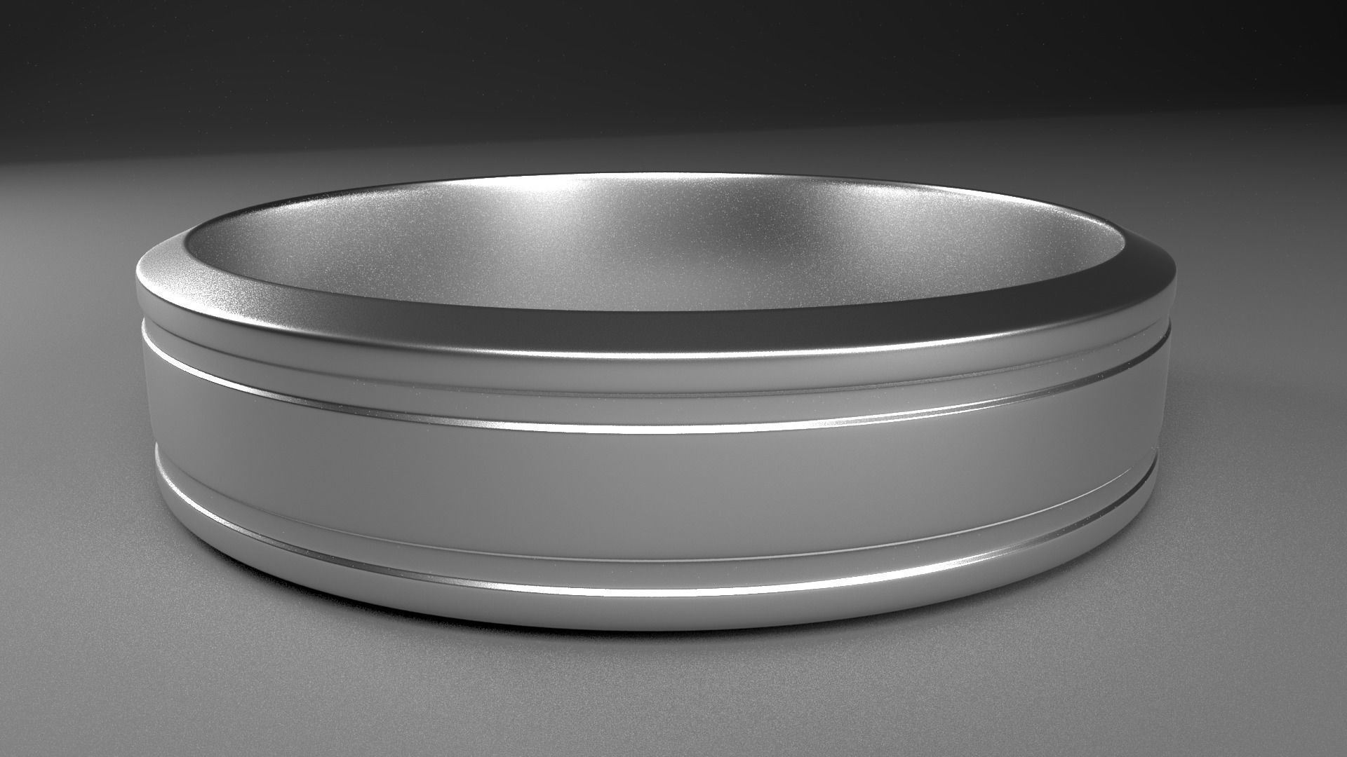 Silver Ring of Man Low-poly 3D model_5