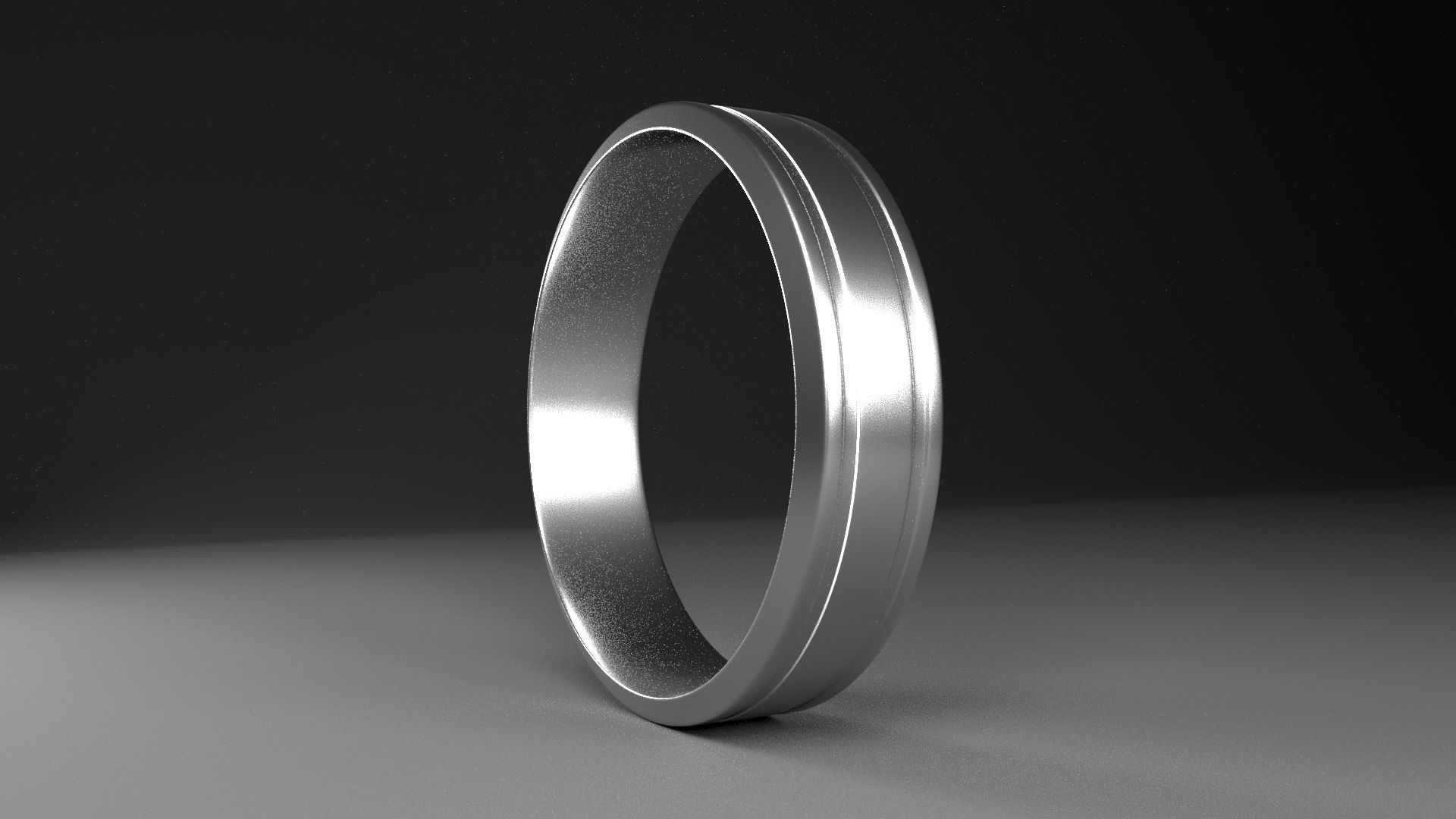 Silver Ring of Man Low-poly 3D model_1