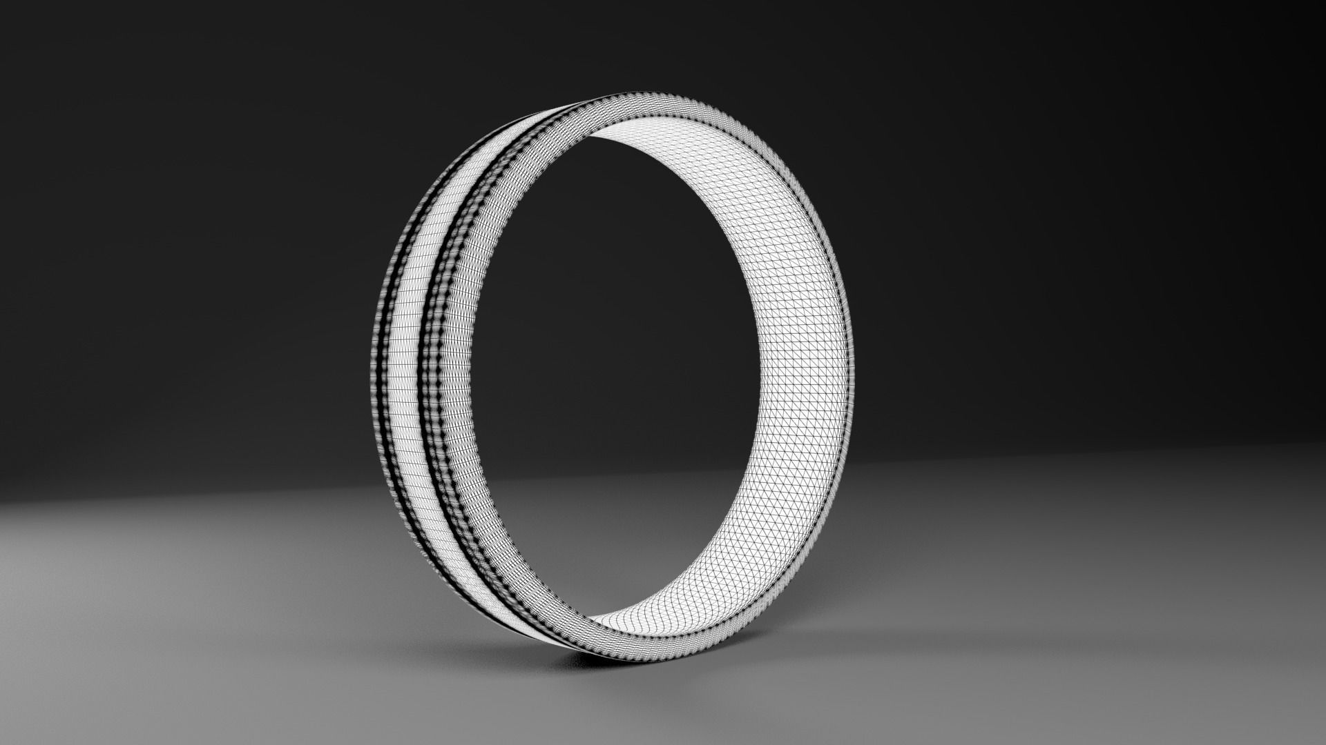 Silver Ring of Man Low-poly 3D model_3