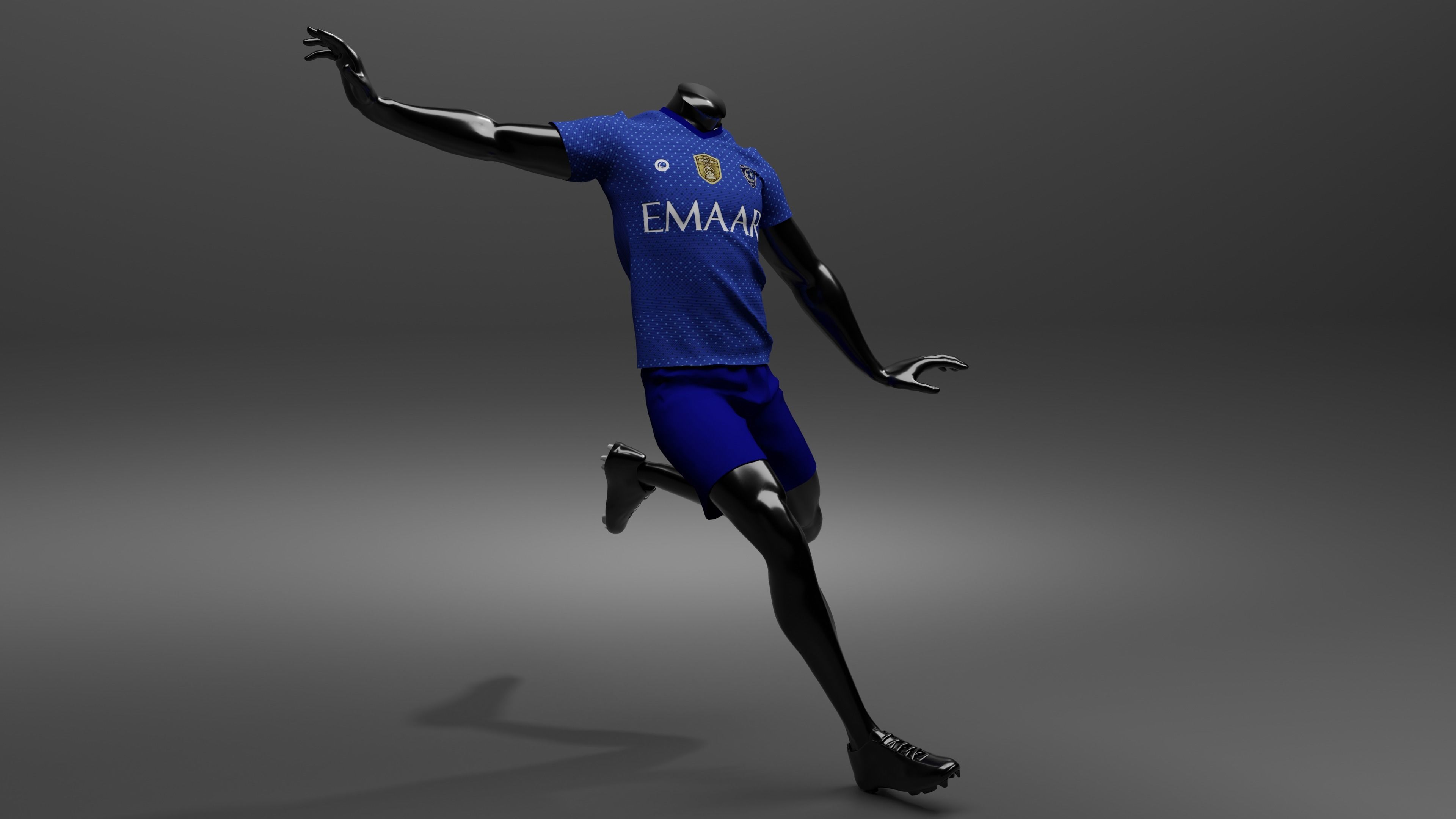 Black mannequin With T Shirt Mockup 3D model_3