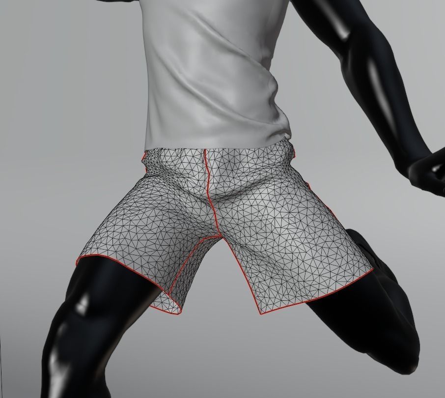 Black mannequin With T Shirt Mockup 3D model_8