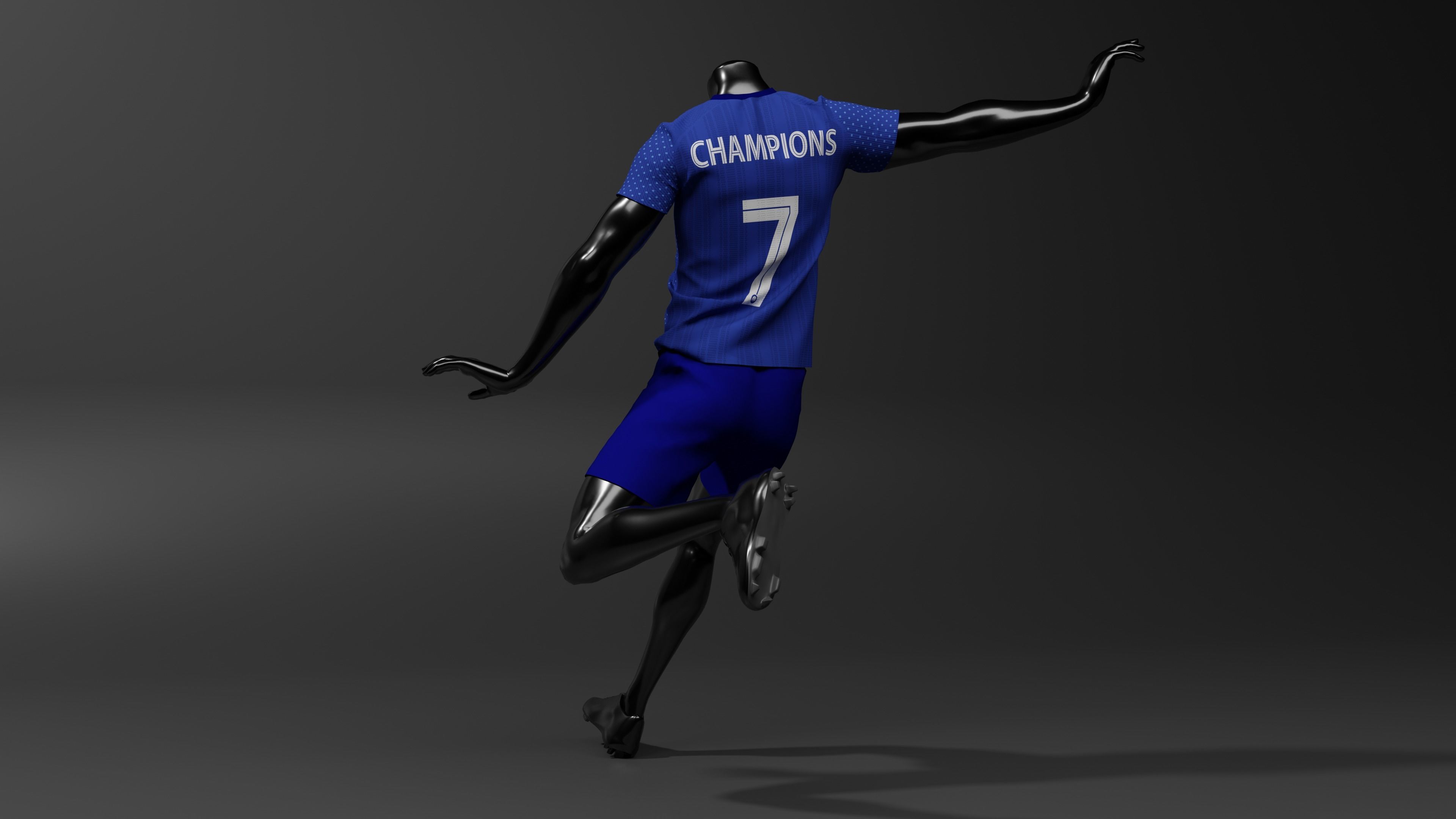 Black mannequin With T Shirt Mockup 3D model_4