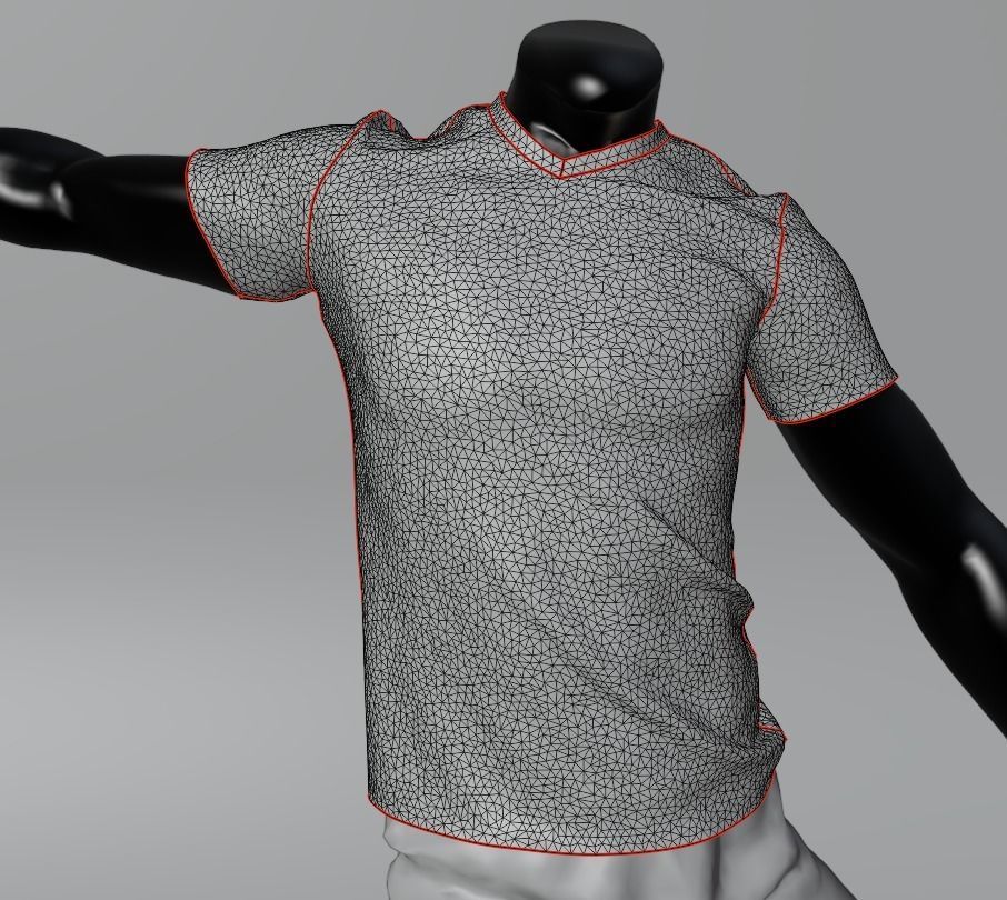 Black mannequin With T Shirt Mockup 3D model_5