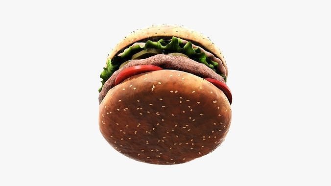 Fast food hamburger 02 3D model 5
